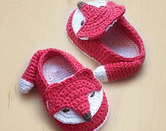 Crochet Patterns Fox Baby Booties Fox Preemie Socks Fox Applique Foxy Baby Slippers CROCHET PATTERN Foxy Baby Shoes (FB04-O-PAT)