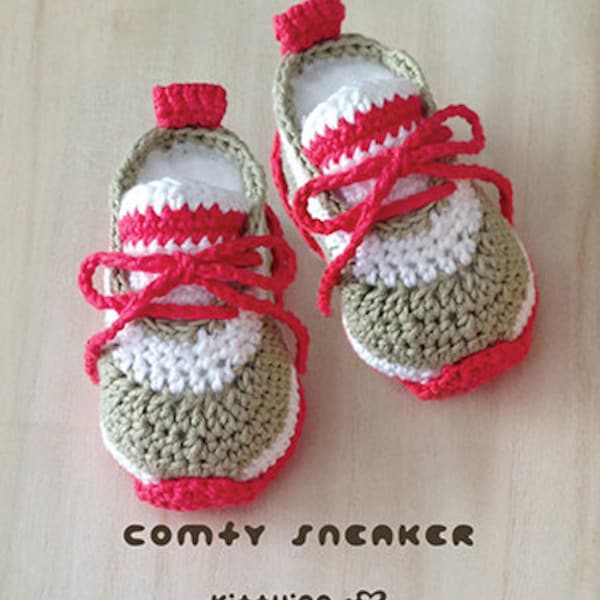 Häkelarbeit-Baby-Muster Comfy Baby-Turnschuhe Häkelarbeit-Babyschuhe Booties Crochet Crochet Pattern Newborn Newborn Sneakers Shoes