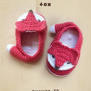 Crochet Patterns Fox Baby Booties Fox Preemie Socks Fox Applique Foxy Baby Slippers CROCHET PATTERN Foxy Baby Shoes FB04-O-PAT image 2