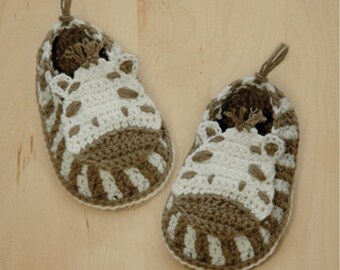 CROCHET PATTERN Baby Zebra Booties Preemie Zebra Slippers Zebra Newborn Socks Animal Shoes Zebra Applique Baby Shower Gifts 18" Doll Shoes