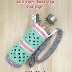 Children Water Bottle Holder Crochet Pattern, Bottle Sleeves, Bottle Cover, Water Bottle Carrier, Pouch, Water Container, Kids Sling Bag zdjęcie 1