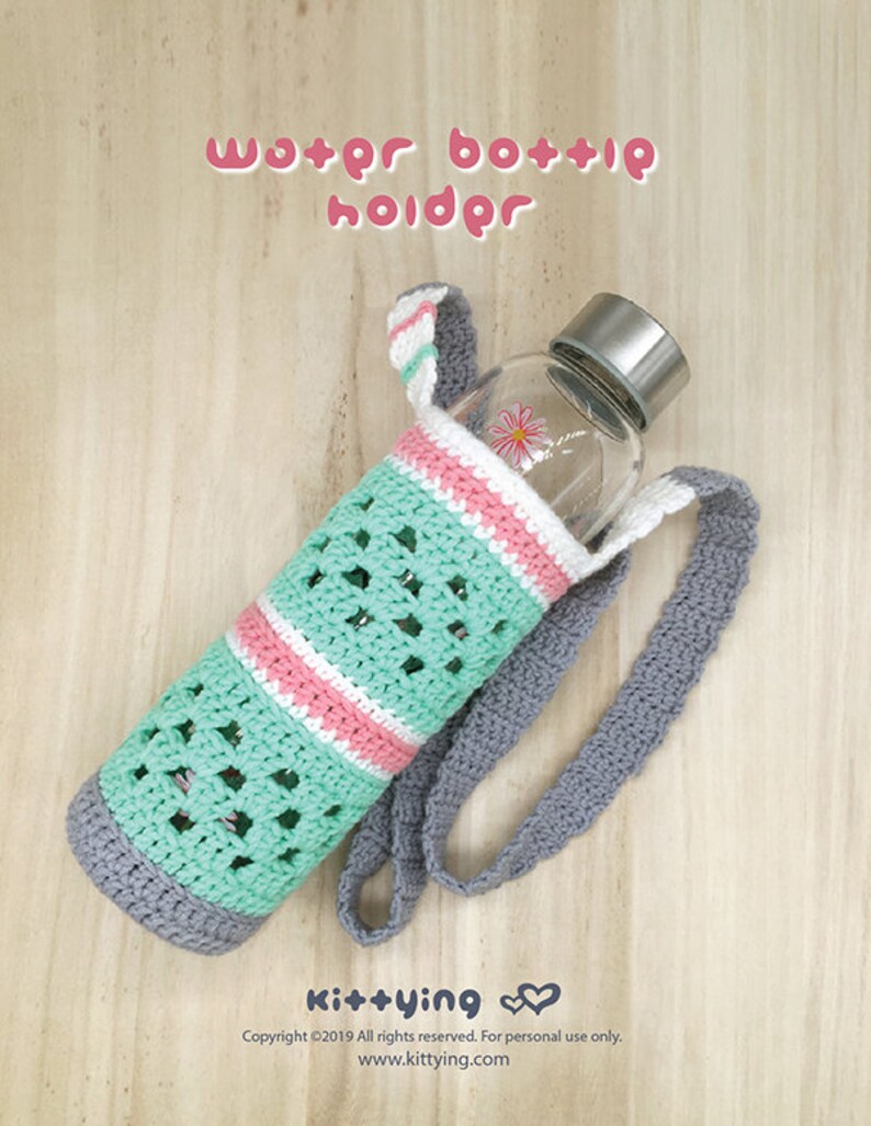 Children Water Bottle Holder Crochet Pattern, Bottle Sleeves, Bottle Cover, Water Bottle Carrier, Pouch, Water Container, Kids Sling Bag image 1