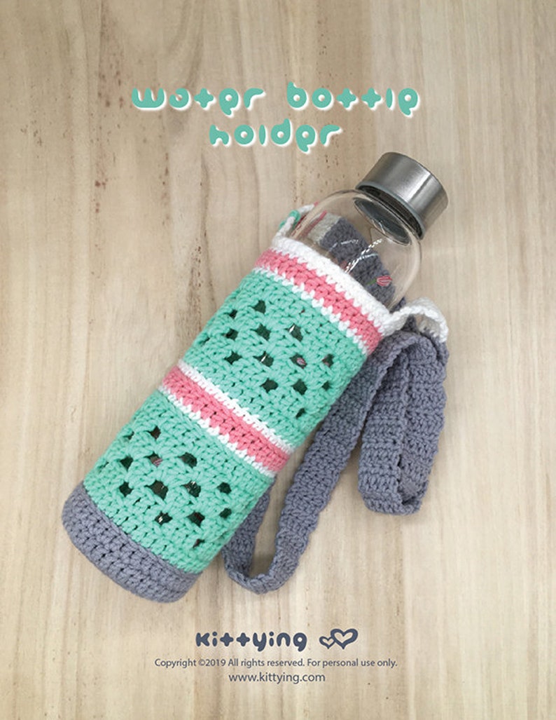 Children Water Bottle Holder Crochet Pattern, Bottle Sleeves, Bottle Cover, Water Bottle Carrier, Pouch, Water Container, Kids Sling Bag image 3