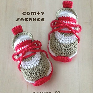 Crochet Baby Pattern Comfy Baby Sneakers Crochet Baby Shoes Crochet Booties Crochet Pattern Newborn Sneakers Newborn Shoes CS01-P-PAT image 2