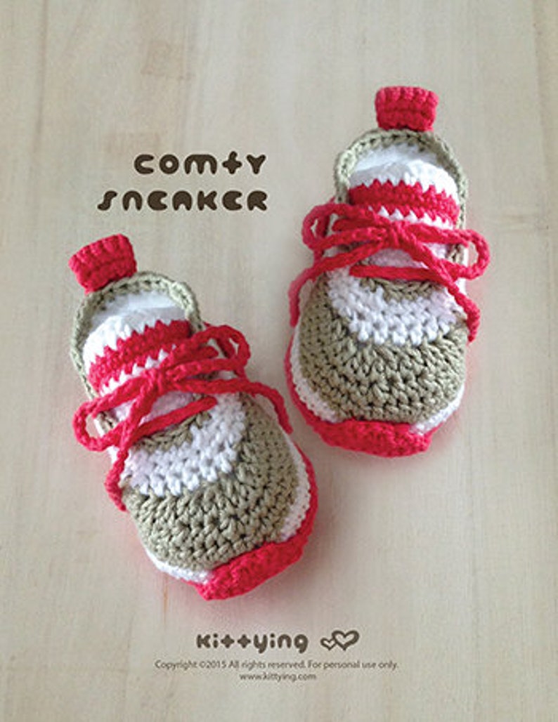 Crochet Baby Pattern Comfy Baby Sneakers Crochet Baby Shoes Crochet Booties Crochet Pattern Newborn Sneakers Newborn Shoes CS01-P-PAT image 2