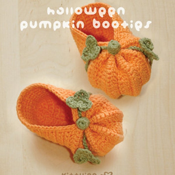 Halloween Pumpkins Baby Booties CROCHET PATTERN - Halloween Festival Baby Costume - Preemie Socks, Newborn Shoes, Infant Moccasins