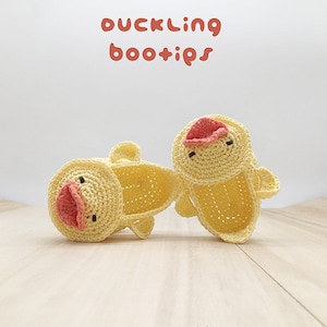 CROCHET PATTERN Baby Duck Booties Duckling Baby Booties Preemie Socks Animal Shoes Yellow Duck Applique Crochet Patterns Newborn Slippers image 3