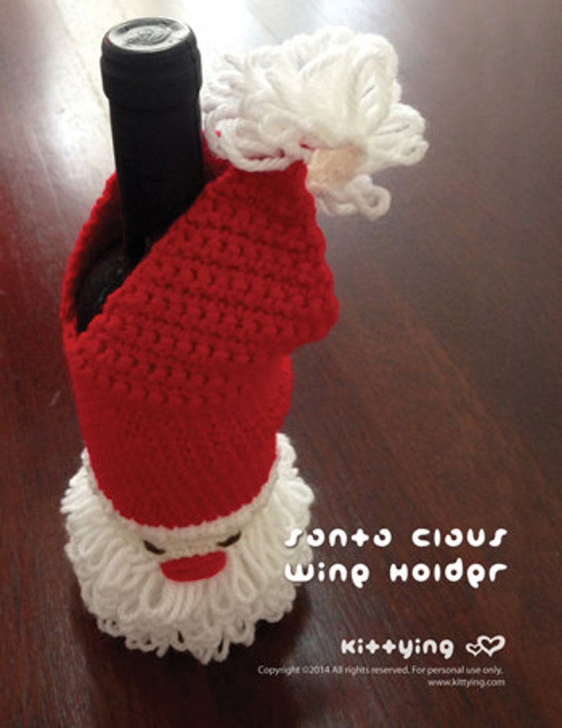 Santa Claus Wine Holder Crochet Pattern Christmas Wine Etsy