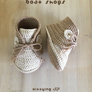 Baby CROCHET PATTERNS - Crochet Baby Sneakers Boat Shoes - Cute Doll Shoes Patterns - Khaki Preemie Shoes, Newborn Socks, Infant Booties