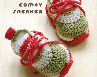 CROCHET PATTERN Baby Sneaker Comfy Baby Sneakers Crochet Pattern Baby Sport Shoes Crochet Booties Newborn Sneakers Pattern Newborn Shoes