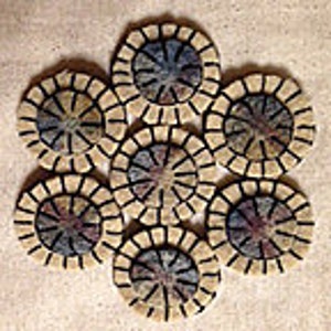 Wool Penny Mat Applique and Blanket Stitch Tutorial including Pictures
