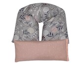 REMOVABLE COVER Microwavable Neck Shoulder Wrap Eye Pillow Gift Set Hot Cold Therapy Flaxseed lavender Peppermint yoga Dorm (Gray Floral)