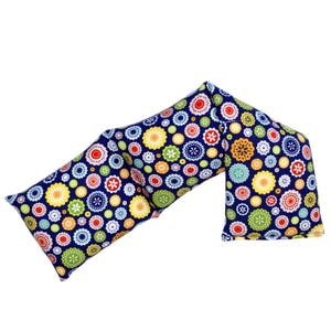 Flannel Heating Pad, Removable Cover, Neck Wrap, UNSCENTED, heated bags, Gift Idea, get well gift, warm pack, Flax, dorm, Yoga (Medallions)