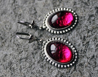 UNIQUE * Cabochon earrings * PINK Bubbles * Pink | STAINLESS STEEL * Vintage