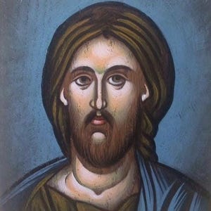 Jesus Christ Icon of Pantocrator Christian icon Greek orthodox icon. Handmade painting religious Art byzantine Art