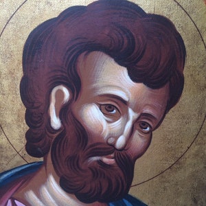 Saint Mark greek orthodox icon hand made hand painted byzantine art  religious walldecor