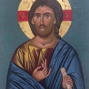 Jesus Christ  /icon /Christian icon/greek orthodox icon/ hand made painting / religious icon / byzantine icon /greek icon/ russian icon
