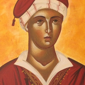 Saint Nickitas  Icon Αγιος Νικήτας Νισύριος.Eastern orthodox icon,original painting hagiography,byzantine art,christian gift