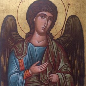 Saint Michael original painting hagiography byzantine art greek orthodox icon