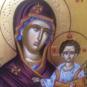 Virgin Mary Icon/ Hand made Orthodox icon/byzantine art/christian icon / greek orthodox icon /Original painting.