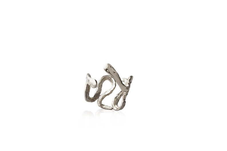 Wide band ouroboros snake ring Silver dancing snakes statement ring Kundalini divine feminine thumb ring Gold plated occult jewelry CELEANO