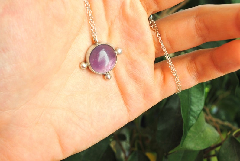 Silver Amethyst Necklace Protection Amulet Crystal Pendant for Women Cross Gemstone Choker for Girls Talisman Pendant Gift Ideas for her