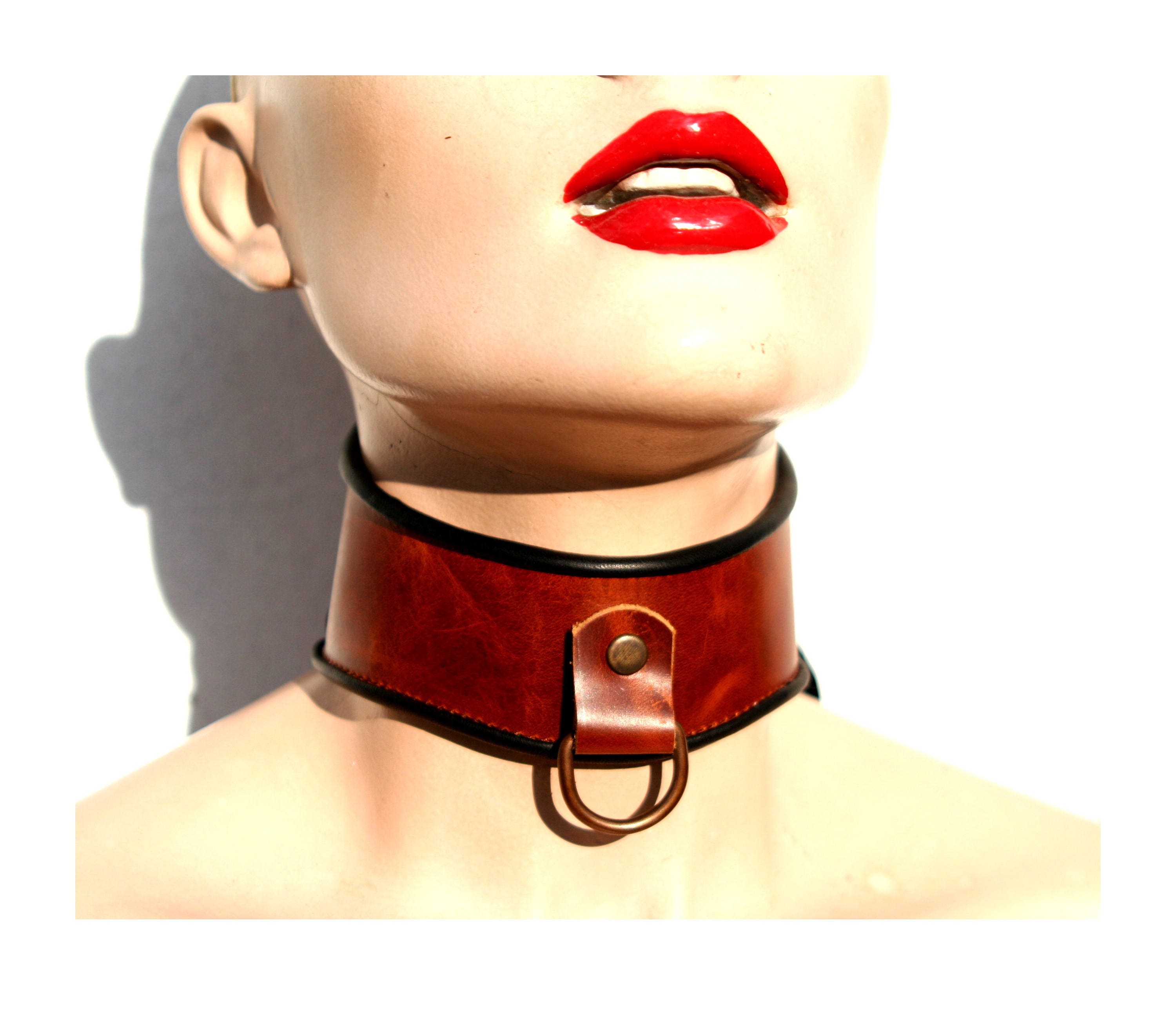 Neck corsetLeather Slave Collar Submissive Leather Collar Etsy