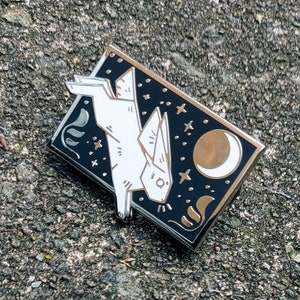 Rabbit Enamel Pin, Moon Rabbit, Bunny, Bnuuy, Rabbit on the Moon