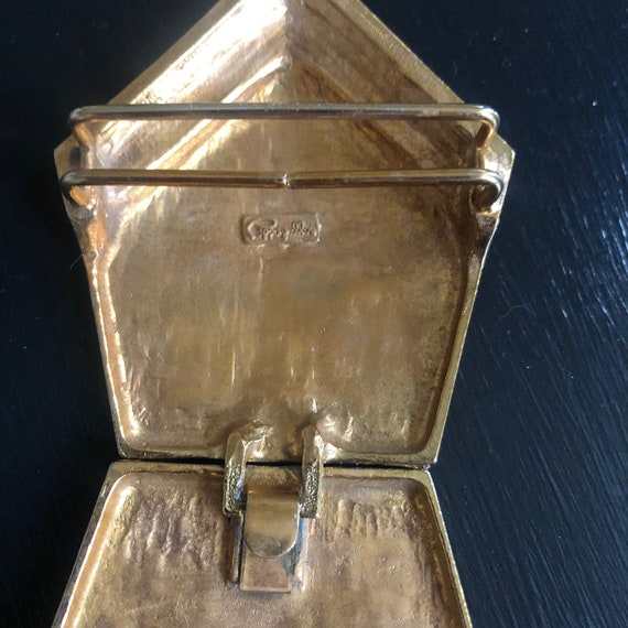 Vintage Gold Belt Buckle Pappagallo Gold Tone Lar… - image 5