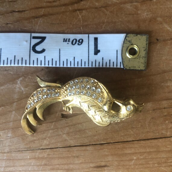 Miriam Haskell Gold Brooch Phoenix Gilded Crystal Bird Miriam Haskell Gold Brooch Phoenix Gilded Crystal Bird