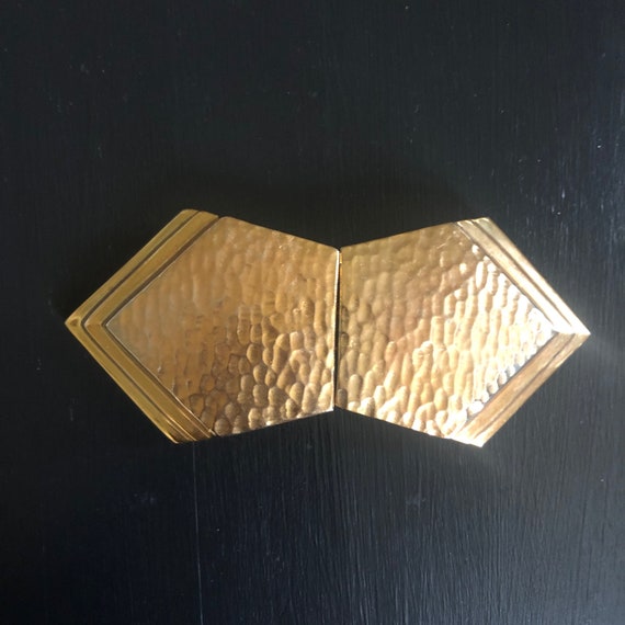 Vintage Gold Belt Buckle Pappagallo Gold Tone Lar… - image 3