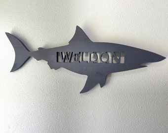 Large Shark Name Sign