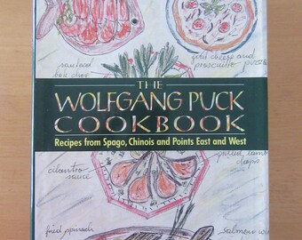 LIVRE DE CUISINE WOLFGANG PUCK Recipes from Spago, Chinois, etc. (Couverture rigide 1986) 1ère édition - décoration de bibliothèque de cuisine