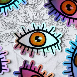 Eye of Gold holographic vinyl stickers