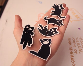 Black Cat magnets (set of 5)