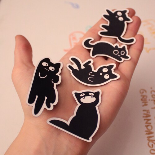 Black Cat Fridge for Cat Lovers Set of 4 Etsy