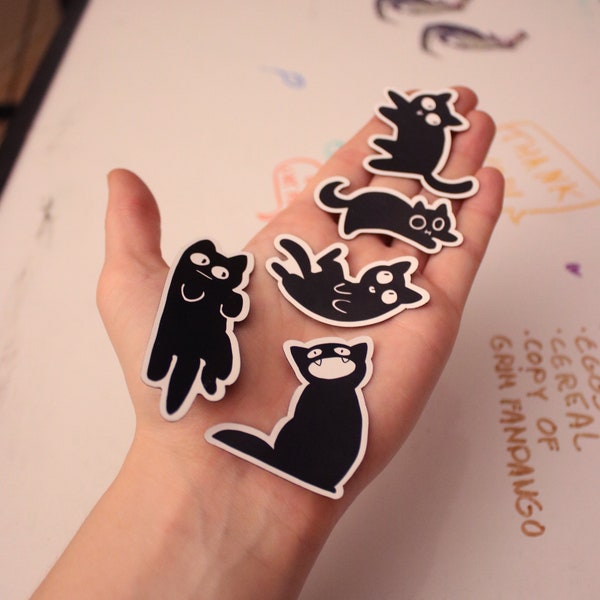 Black Cat magnets (set of 5)