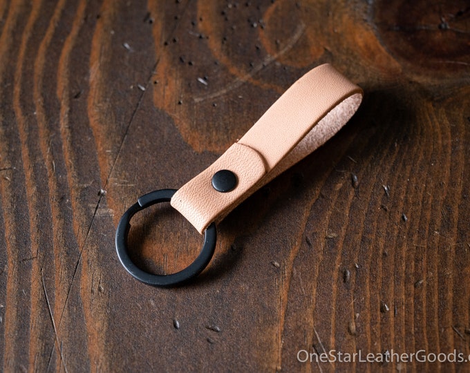 Key fob & keyring, keychain - natural veg / black