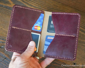The Five Pocket Slim leather wallet  - Horween burgundy #8 Chromexcel