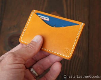Three Pocket Flat Wallet - yellow Buttero leather