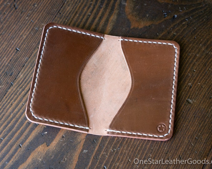 Two Pocket Card Wallet - Horween shell cordovan, bourbon