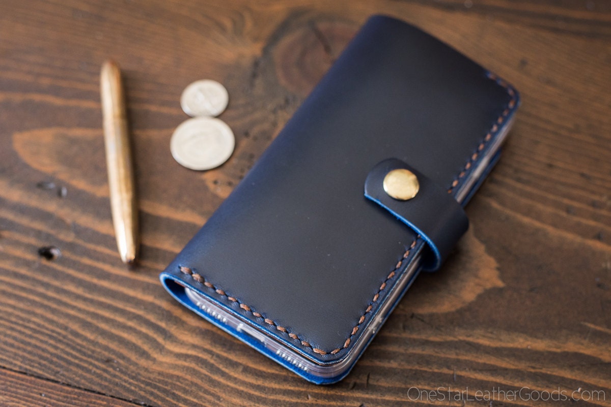 iPhone 7 (4.7) cell phone wallet case with snap, Horween Chromexcel