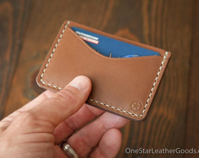 Three Pocket Flat Wallet - Horween natural Chromexcel leather