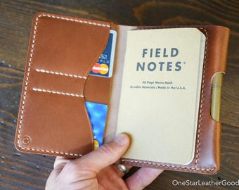 Field Notes wallet with pen sleeve "Park Sloper Senior" - whiskey Buttero leather (PSS)