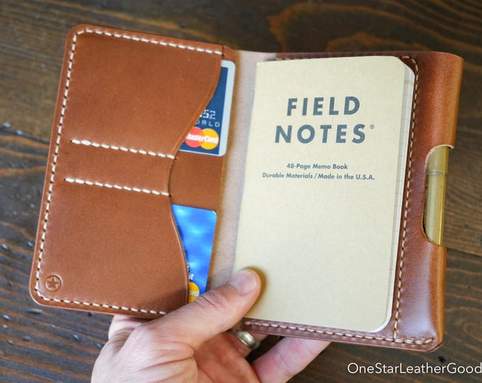Field Notes wallet with pen sleeve "Park Sloper Senior" - whiskey Buttero leather (PSS)