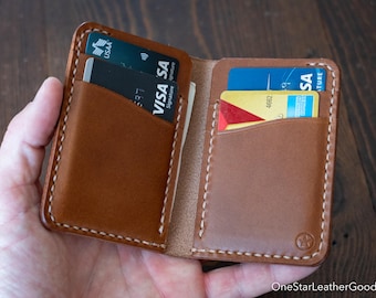 The Six Pocket Vertical leather wallet - whiskey Buttero leather