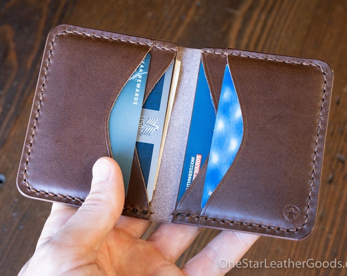 The Six Pocket Horizontal leather wallet - walnut Buttero leather