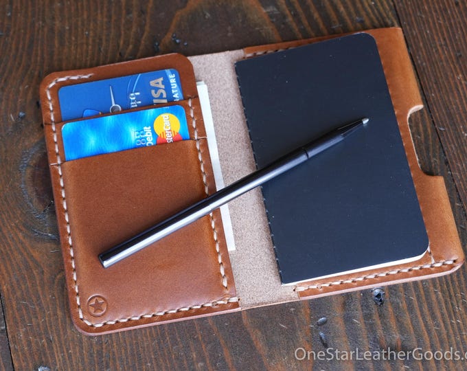 Micro notebook wallet "Park Sloper Junior" + Fisher Space Pen “Stowaway” - whiskey Buttero leather