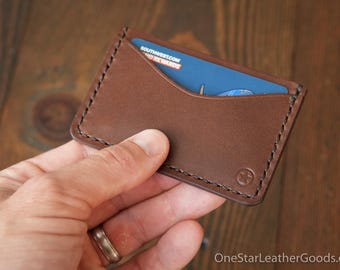 Three Pocket Flat Wallet - walnut Buttero leather
