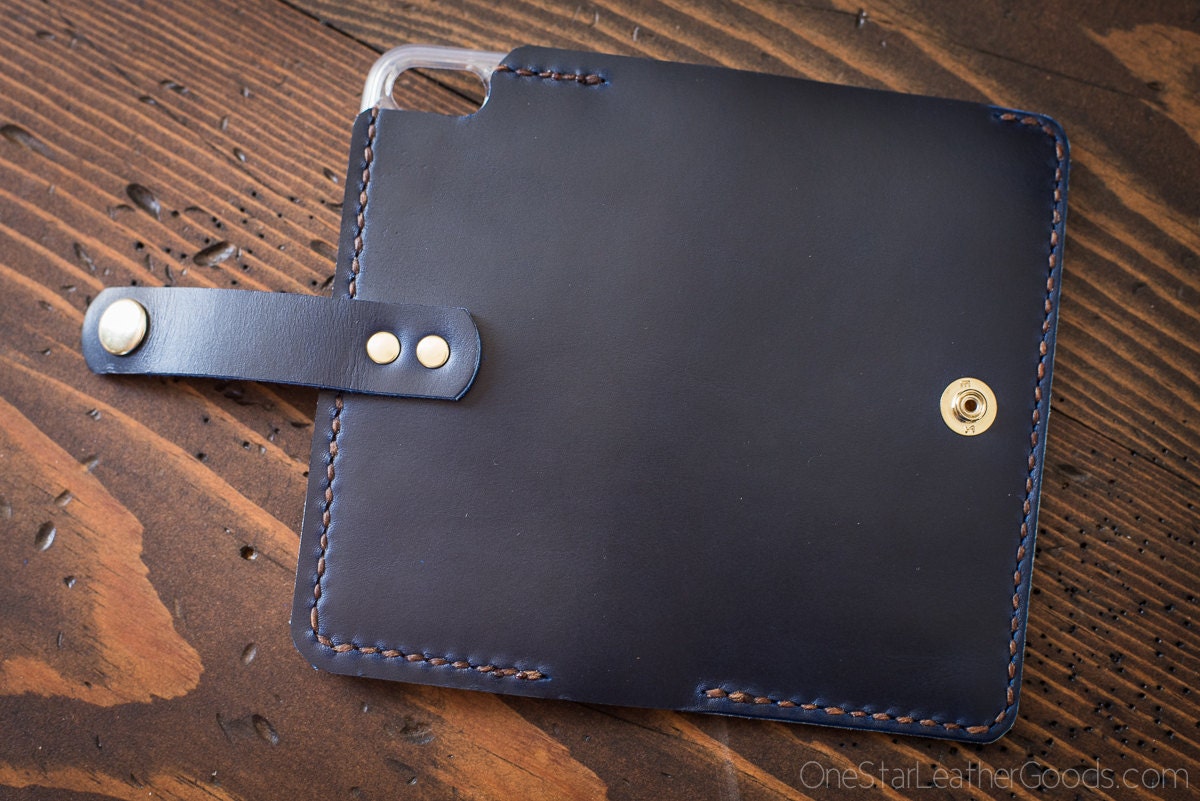 iPhone 7 (4.7) cell phone wallet case with snap, Horween Chromexcel